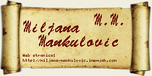 Miljana Mankulović vizit kartica